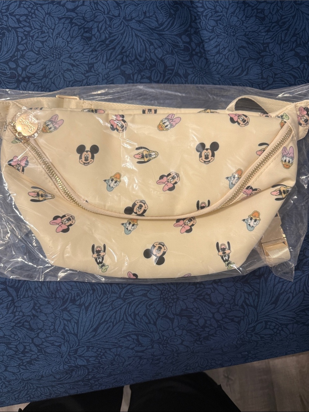 Large Cream Disney Character Print Crossbody/Belt Bag